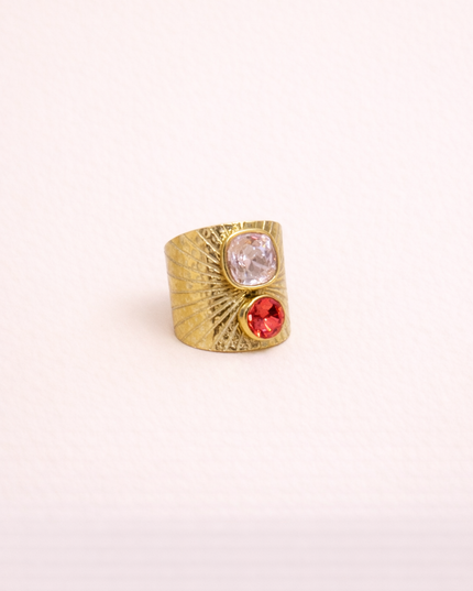 Bague Anya - dorée Pink