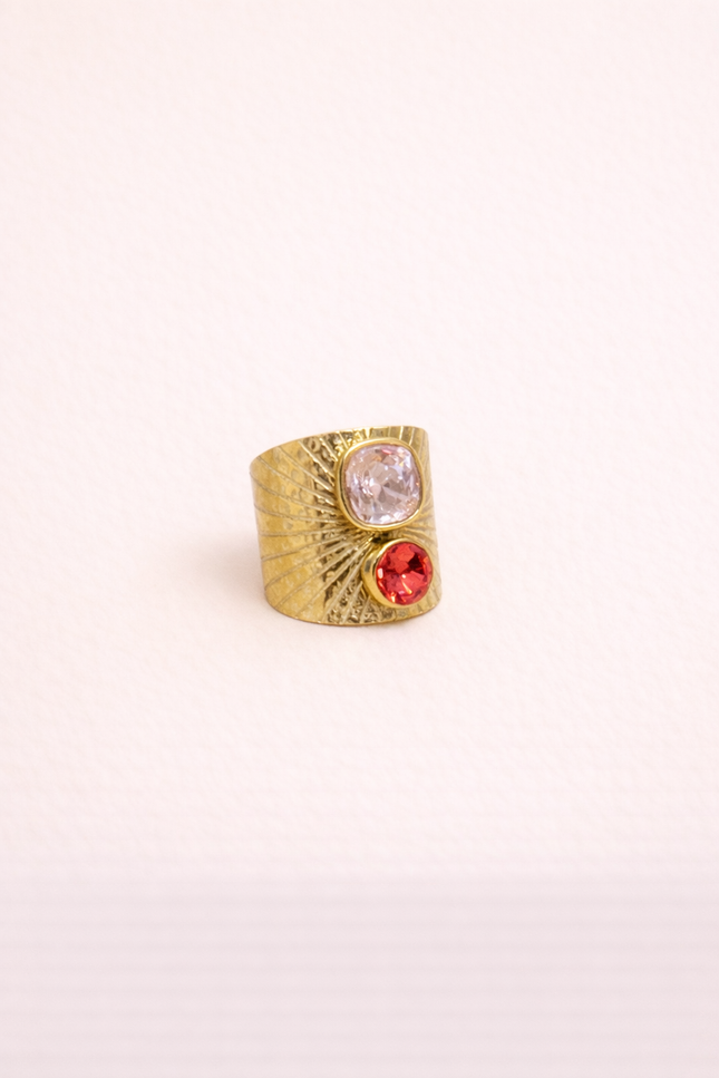 Bague Anya - dorée Pink