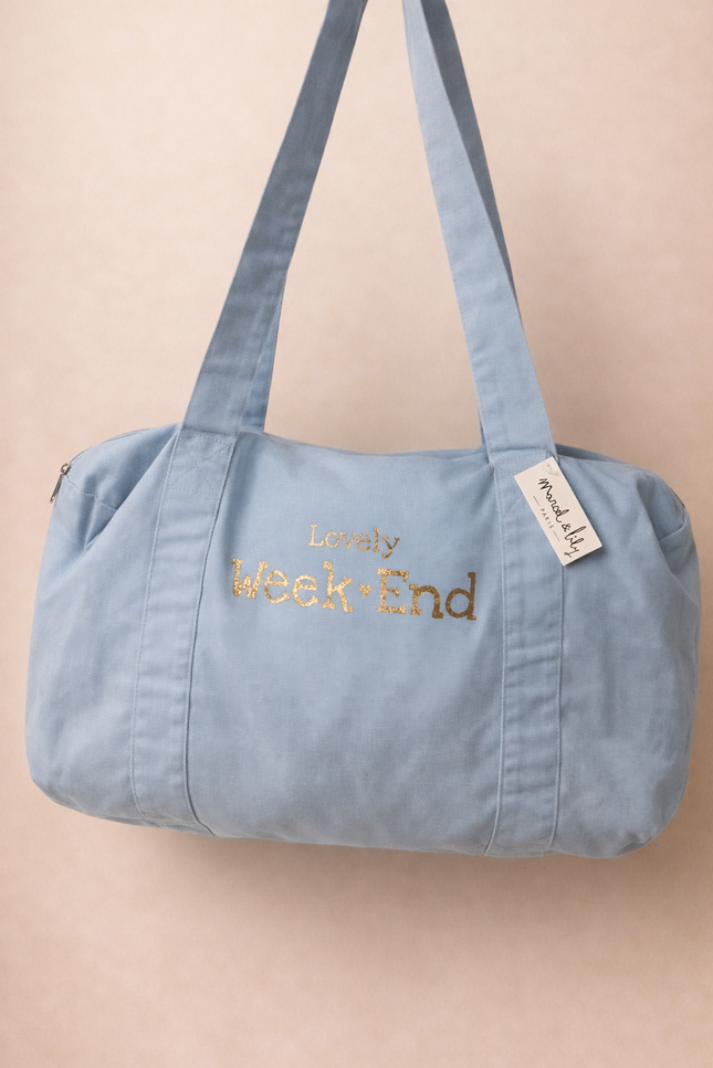Sac polochon  Lovely Week End - Bleu pastel