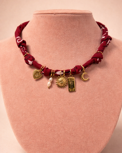 Collier Tissia - Doré Bordeaux