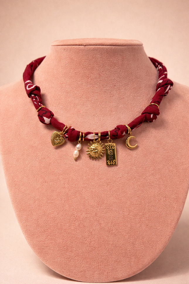 Collier Tissia - Doré Bordeaux