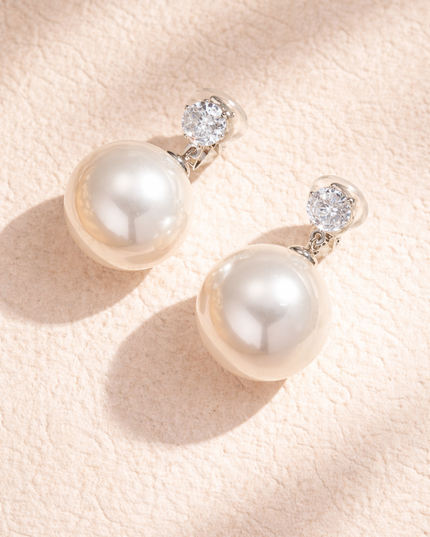 Boucles d’oreilles Clip Perlé  - Argenté