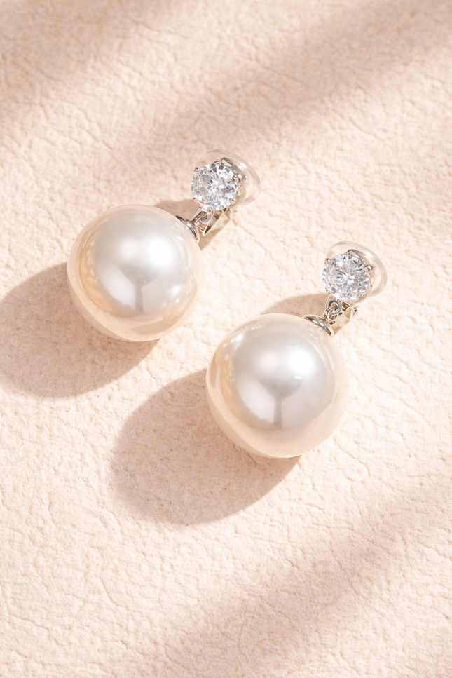 Boucles d’oreilles Clip Perlé  - Argenté