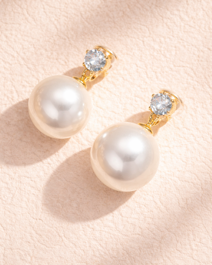 Boucles d’oreilles Clip Perlé  - Doré