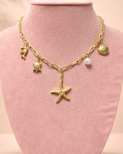 Collier Vie marine  - doré