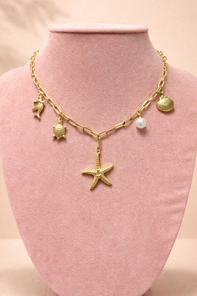 Collier Vie marine  - doré