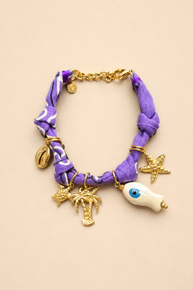 Bracelet Tissia - Doré Violet