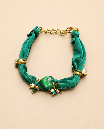 Bracelet Tissia - Doré Vert