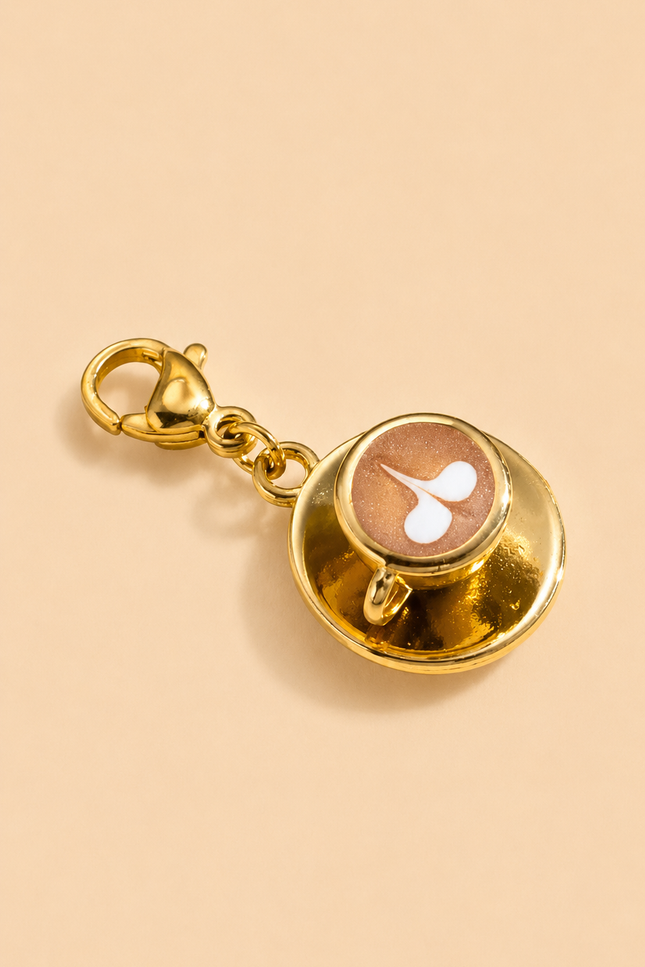 Charm Tasse de café - Doré Latte coeur