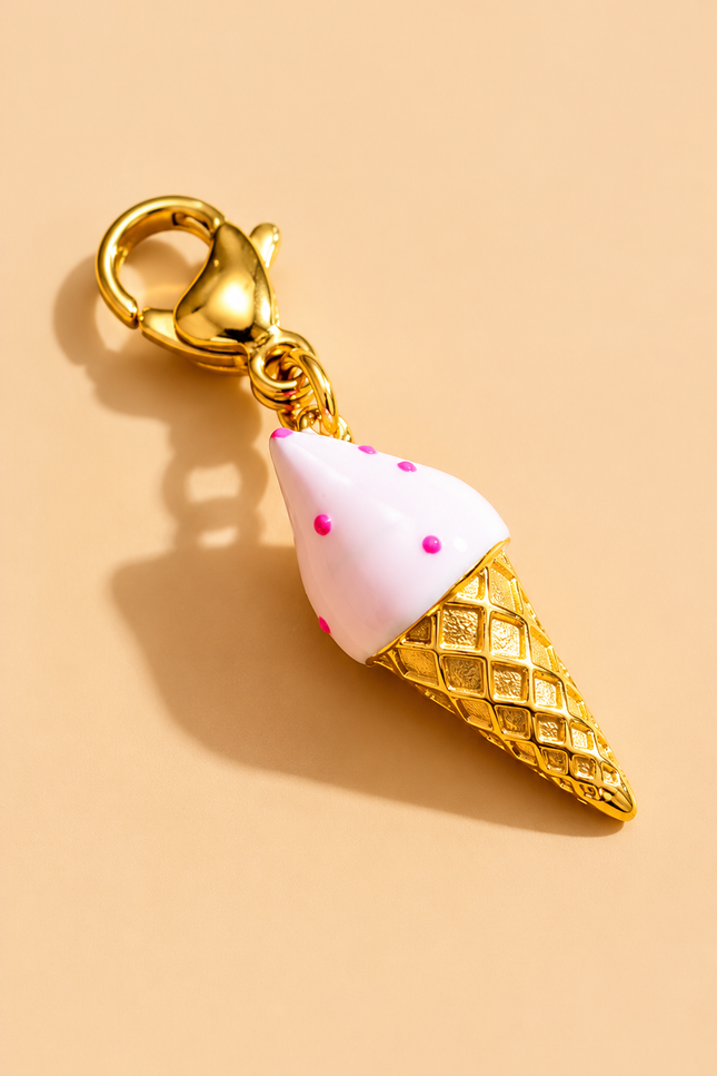 Charm Cornet de glace  - Doré