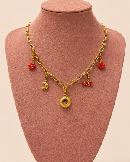 Collier Délice Rouge - Doré