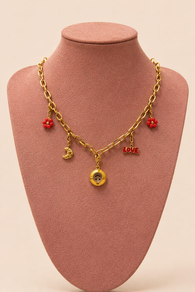 Collier Délice Rouge - Doré