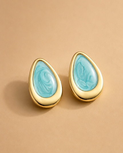 Boucles d’oreilles Opale - doré Bleu
