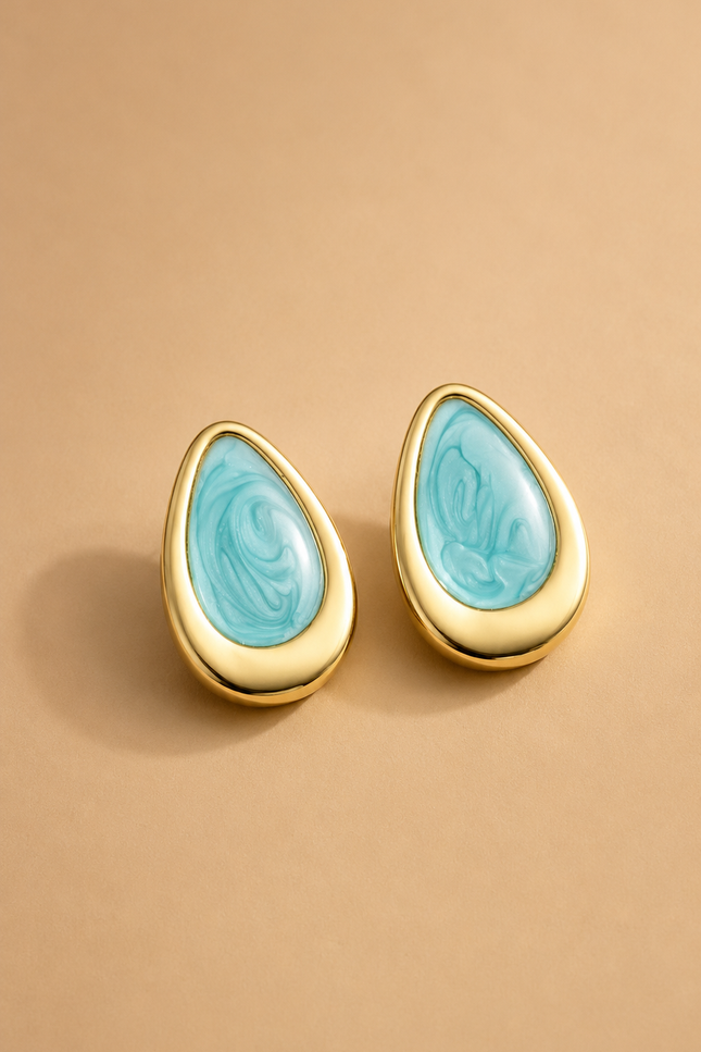 Boucles d’oreilles Opale - doré Bleu