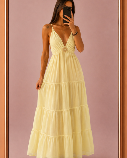 Robe longue Sun - Jaune