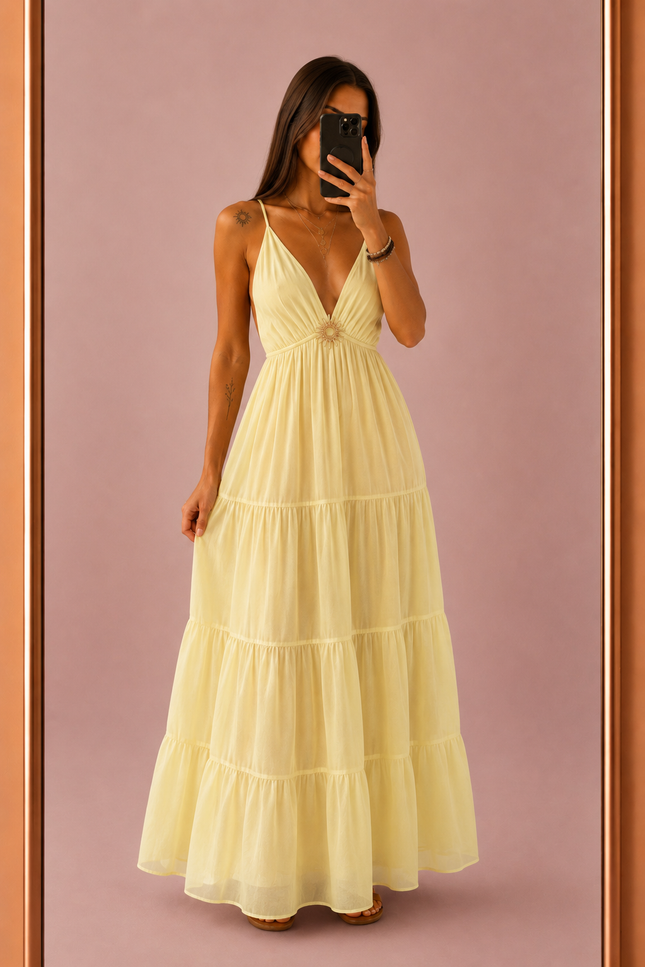 Robe longue Sun - Jaune