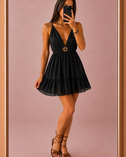 Robe courte Sun - Noire