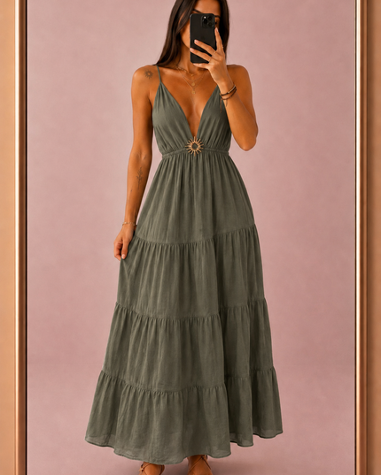 Robe longue Sun - Kaki