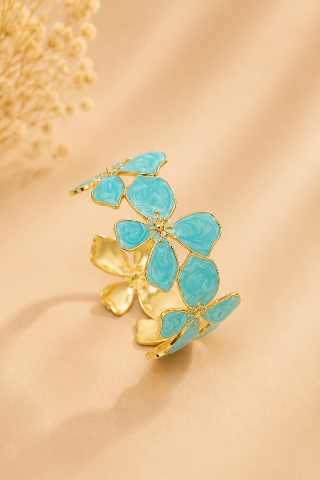 Jonc Fleuri - turquoise doré