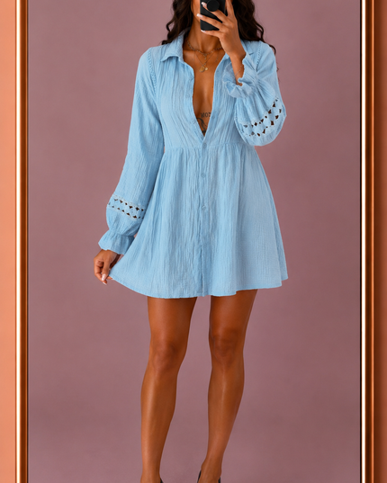 Robe Chemise Dania - Bleu ciel