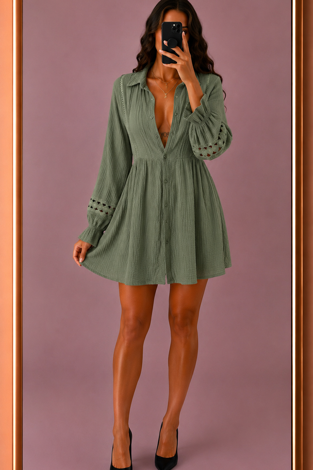 Robe Chemise Dania - kaki