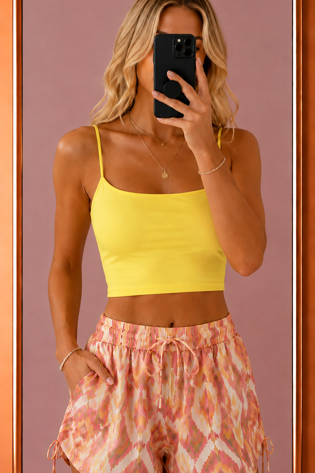 Crop Top à bretelles - Jaune