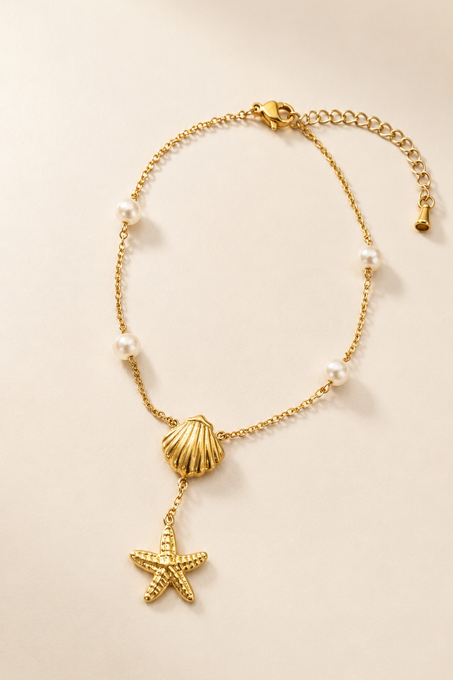 Bracelet de cheville Océa  - Doré