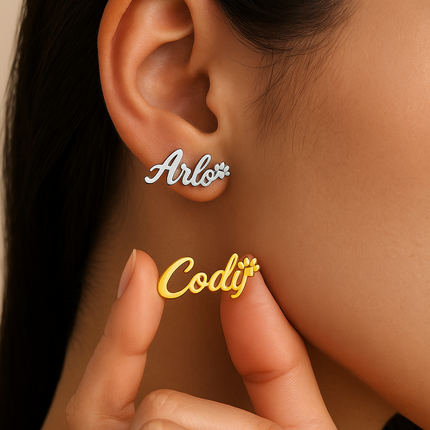 Boucles d’oreilles PawName - Personnalisé