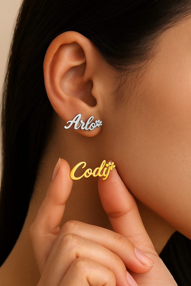 Boucles d’oreilles PawName - Personnalisé