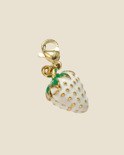 Charm Fraise blanche - Doré