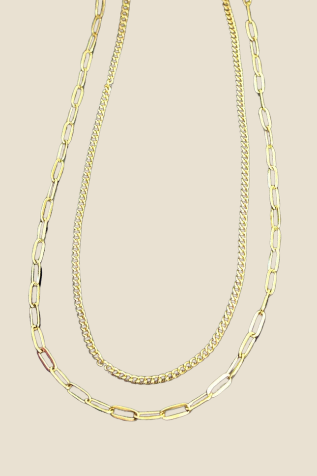 Collier double pour charms - Doré