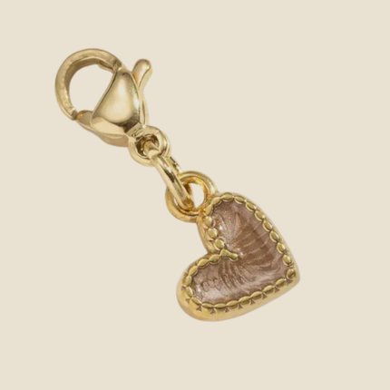 Charm cœur - Brun Doré