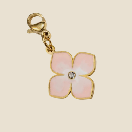 Charm Fleur Rose - Doré