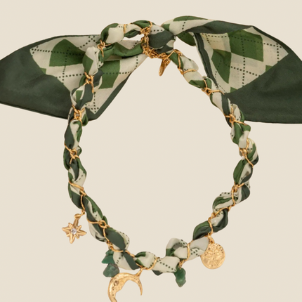 Collier Foulard Lune - Vert olive