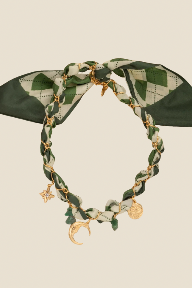 Collier Foulard Lune - Vert olive