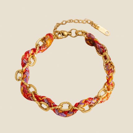 Bracelet Tressé Charm - Rouge