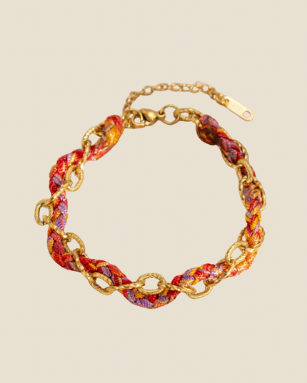 Bracelet Tressé Charm - Rouge