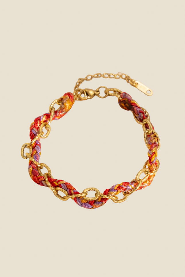 Bracelet Tressé Charm - Rouge