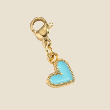 Charm cœur - Turquoise doré