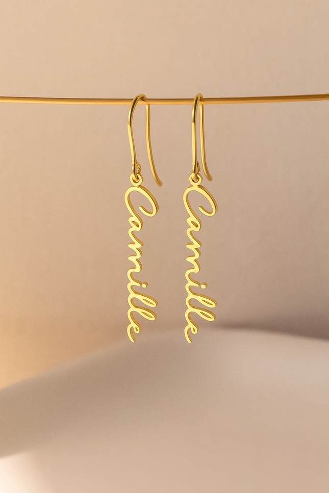 Boucles d’oreilles Élégance Name - Personnalisé
