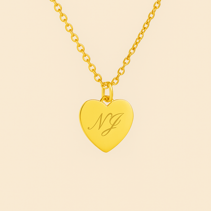 Collier Heart Letter - Personnalisé