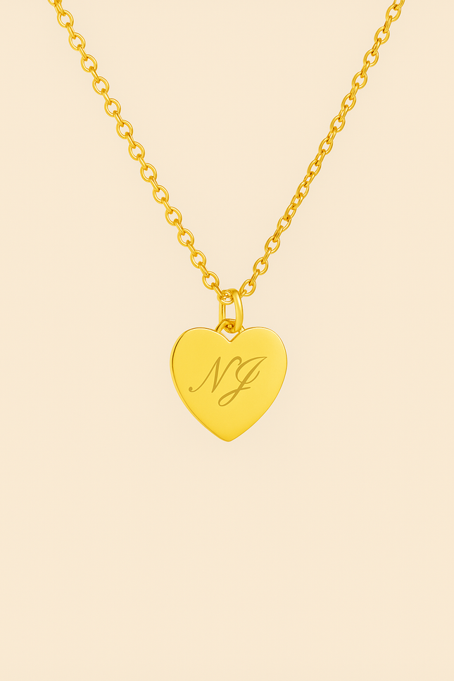 Collier Heart Letter - Personnalisé