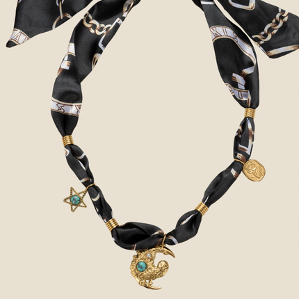 Collier Foulard Chouette - Noir