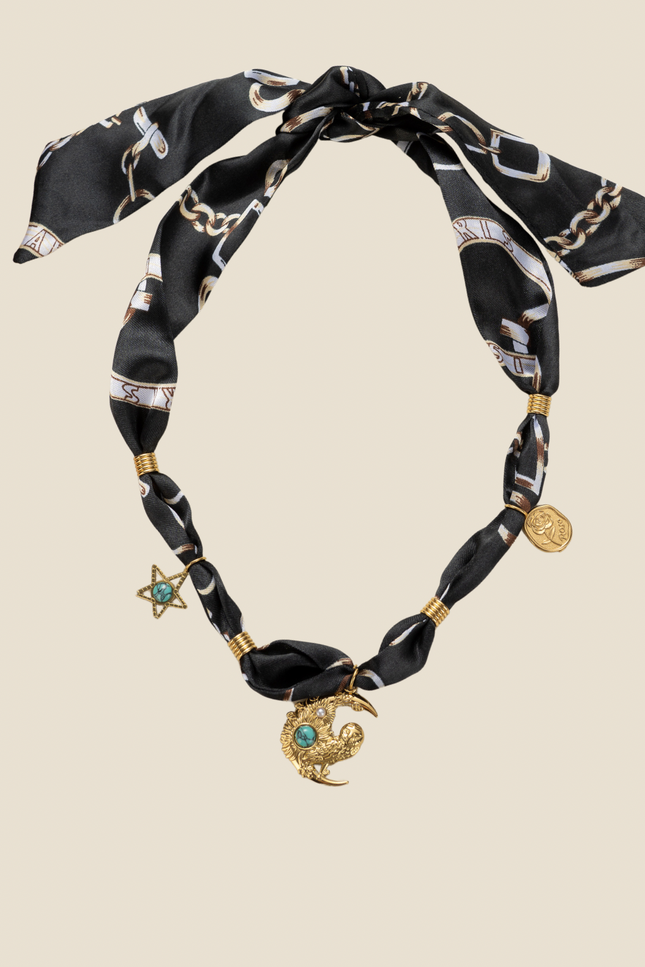 Collier Foulard Chouette - Noir