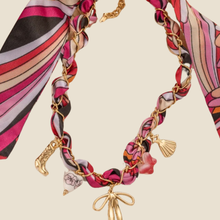 Collier Foulard  Romance - Rose