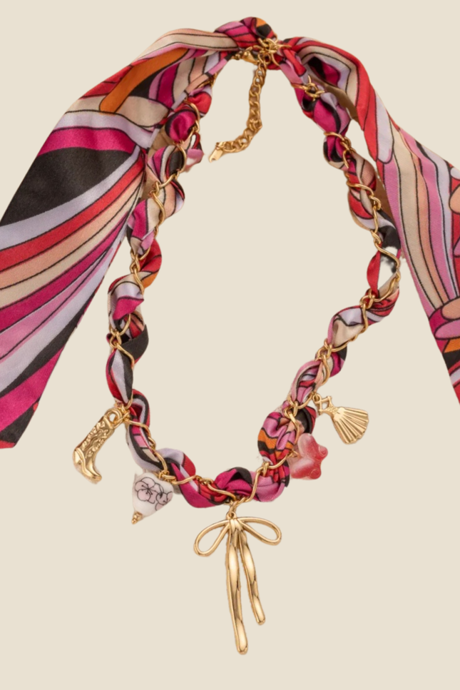 Collier Foulard  Romance - Rose