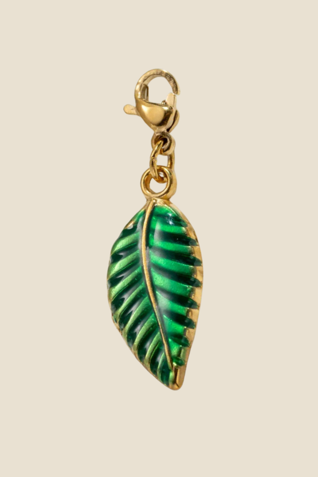 Charm Feuille  - Doré Vert