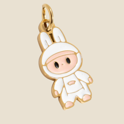 Charm Labubu  - Blanc Doré