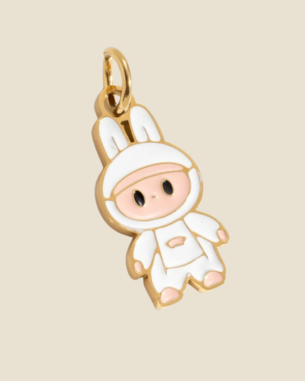 Charm Labubu  - Blanc Doré