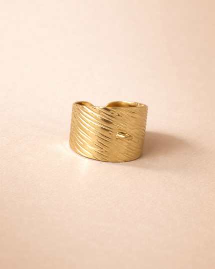 Bague Zebrée pour charms  - Dorée